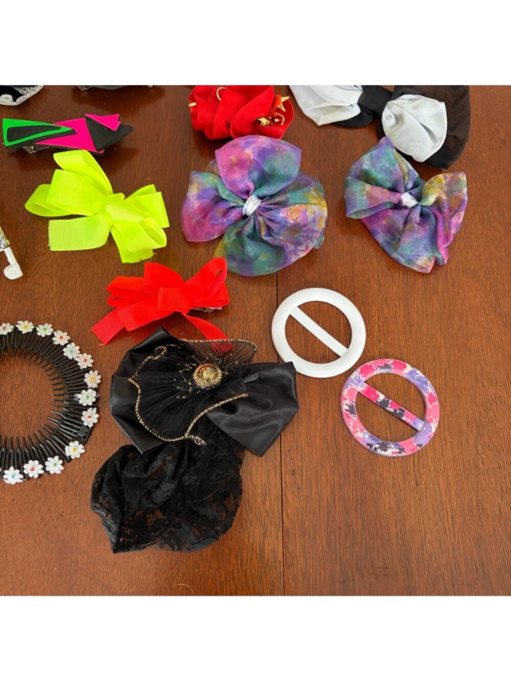 Vtg 1980s Hair Accessories Lot Madonna Banana Clips Bows Barrettes Headbands - Picture 6 of 16